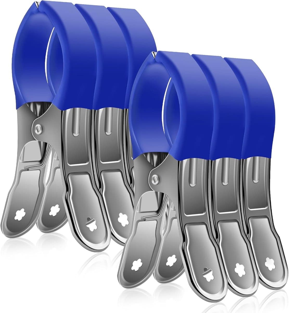Strandlaken Clips - Handdoekhouders - Strand Stoelen - Roestvrij Staal - 12x6.5cm - Blauw — afbeelding 1