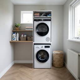 Washcab® Wasmachine Kast - Droger Verhoger - Wasmachine Ombouw - Droger op wasmachine Wit - Stack — thumbnail 2