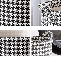 Wasmand Opbergmand Opvouwbaar - Set van 2 - XXL Formaat - Stoffen Wasmand - Voor Wasgoed Speelgoed en Kleding - 40 x 56 cm - Pied-de-poule — thumbnail 3