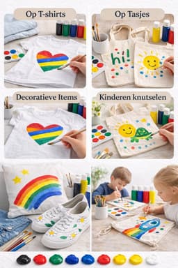 Südor Textielverf Set - 6 levendige kleuren, 60 ml per flesje - Machinewasbaar — thumbnail 5