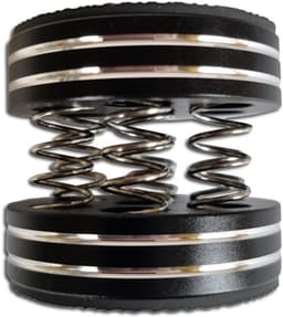 Trildempers met veren - Trillingsisolatie - Platenspeler stabiliseren - Aluminium constructie - 40mm hoog - Zwart/zilver — thumbnail 2