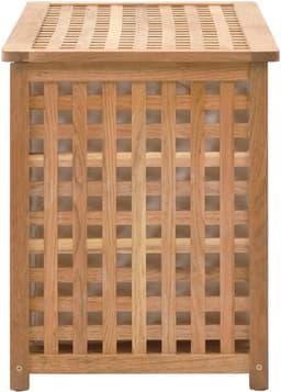 Wasmand met Deksel - Wasbox Kledingopslag - Ordelijke Slaapkamer - Massief Hout Ventilatie - 77x37x46 cm - Natuurlijk Walnoot — thumbnail 5