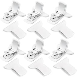 12 Stuks Dekbedclips - Dekbed knijpers - Klemmen - Clips – Dekens - Voor 1/2 persoons dekbed overtrekken - Voorkom dat beddengoedaccessoires verschuiven - Herbruikbaar - Grijs - LOUZIR — thumbnail 5