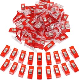 Naaiclips Stof - Quiltklemmen Hobby - Handwerken Naaien - 200 Stuks Set - 27x11x15 mm - Rood — thumbnail 1