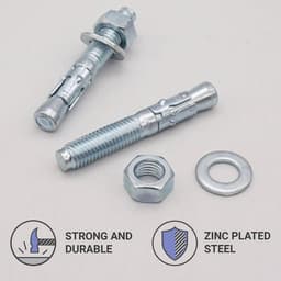Wigankers Verzinkt - Metalen Pluggen - Vastzetten Constructies - Hoge Treksterkte - M12 x 80 mm - Zilverkleurig — thumbnail 2
