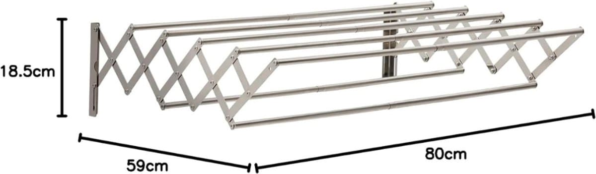 CLVP® Wanddroogrek - Droogrek Inklapbaar - Wasrek - Droogtoren - Droogrekken -Zilver — afbeelding 1