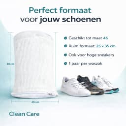 Schoenen Waszak voor Wasmachine – Sneaker Waszak met Rits – Beschermende Waszak voor 1 Paar Schoenen – Herbruikbaar – 15x25 cm — thumbnail 3