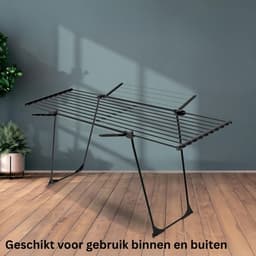 NBAP® Droogmolen met Voet voor Camping & Thuis - Wasrek Staand - Droogrek Inklapbaar - Zwart — thumbnail 3