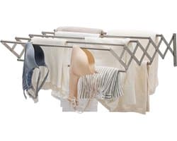 Zyrex® Wanddroogrek –Wasrek Goed voor 5.6 Meter Wasgoed – Uitschuifbaar Droogrek - Zilver- ‎59 x 80 x 19 cm; 1.56 kg