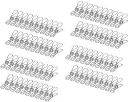 Verpakking van 100 stuks roestvrijstalen wasknijpers - Roestvrijstalen clips - Clips - Clips voor het drogen van dekens - Geschikt voor waslijnen, sokkenrekken, keukens en kantoren - 5,6 cm