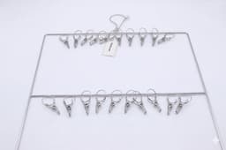 Rainbecom - Sokkenhanger RVS met Clips - 30 Clips Dubbel - Winddicht Droogrek voor Sokken en Ondergoed - RVS Wasrek 45x50 cm — thumbnail 5