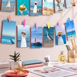 300 Kleine Houten Klemmetjes Kleurrijk met Jute Touw - Mini Knijpers voor Foto's, Kaarten & Decoratie — thumbnail 2