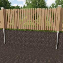 2x Grondhulsset Grondanker Paalhouder 83x60x700 mm – Verzinkt Staal – Zonder Beton – Voor Schutting, Pergola, Carport & Tuinhuis – Zilver — thumbnail 3