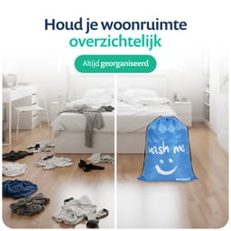 Wonair - Waszak - Grote waszak - Waszakken groot - 60x90cm - Hemelsblauw - 2 Stuks - Met trekkoord — thumbnail 2