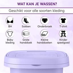 Mini Wasmachine - Compact - Energiezuinig - Opvouwbaar - 9L - Ideaal voor Studenten & camping — thumbnail 4