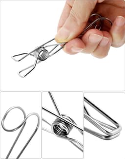 Allecto - Roestvrijstalen Waslijnknijpers - 12-Delige Set - Zilverkleurig - Stevig - Roestvrij - Kleding - Geschikt voor Waslijn - Zilver ® 12-delige roestvrijstalen waslijnknijpers - stevig en roestvrij voor het drogen van kleding en meer. — thumbnail 3