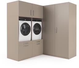 Wasophoogte® Wasmachine Kast Florence - Wasmachine verhoger - Wasmachine ombouw - 700(D)*2030(B)*2110(H) mm - Taupe — thumbnail 1