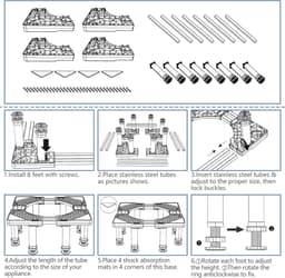 Wasmachine Verhoger - Wasmachine Opbouwmeubel - Wasmachine Sokkel - Anti Slip & Verstelbaar - Ook voor Droger, Koelkast en Vriezer - 500 Kg Draagkracht - 8 Poten - Hoogte 17,5 - 20,5 cm - van Imperatoris — thumbnail 4