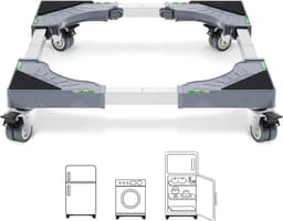 Wasmachine Verhoger - Wasmachine Opbouwmeubel - Wasmachine Sokkel - Anti Slip & Verstelbaar - Ook voor Droger, Koelkast en Vriezer - 200 Kg Draagkracht - 4 Vergrendelbare Wielen - Hoogte 11cm - van Imperatoris — thumbnail 1