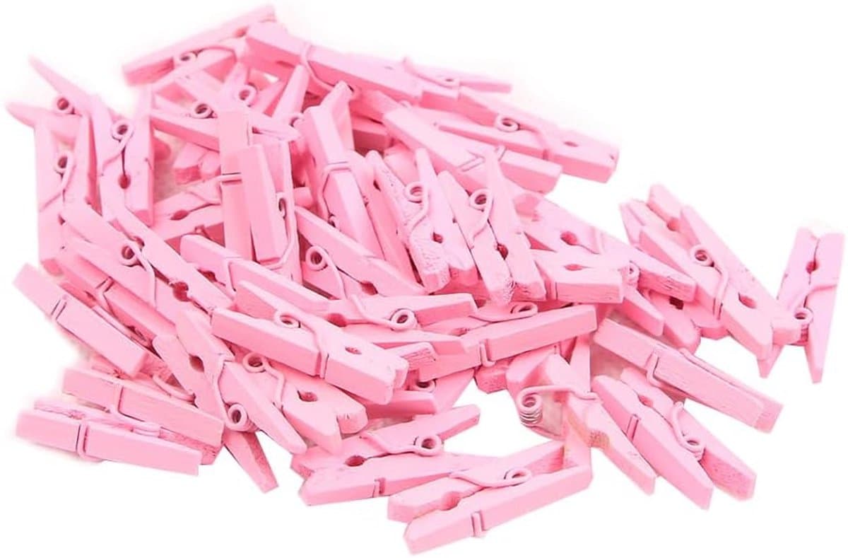 Mini Houten Wasknijpers 100 Stuks - Fotoclips en Decoratie — afbeelding 1