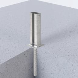 Grondanker met Betonanker voor 60x40mm Metalen Hekpaal - Verzinkt Stalen Paalanker — thumbnail 5