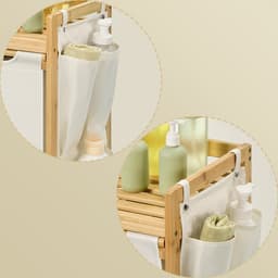 SONGMICS - Wasmand - Wasmand met 4 Vakken - Bamboe - Met Plank en Zijvakken - 200L Capaciteit — thumbnail 5