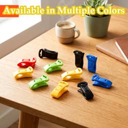50 stuks - Was- en sokkenclips - Antislip kledingclips - Waslijnclips - Haken - Gekleurde clips - 5 kleuren - Zwart, rood, geel, blauw, groen - 2,8 cm - Gemakkelijk te organiseren - Tijdsbesparend — thumbnail 2