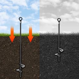 2 stuks 46 cm grondankers voor zware omstandigheden bij harde wind - grondpennen met schroefbevestiging voor stacaravans, schommels, tenten, carports en tuinhuisjes — thumbnail 3