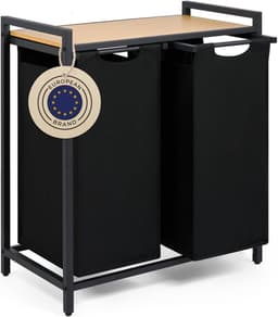Waskast Met Manden - Kleding Opberger - Kleding Sorteren - 2 Gescheiden Vakken - 64.5 x 36 x 73 cm — thumbnail 1