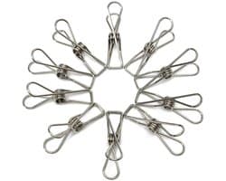 Wasknijpers Set - Kledinghangers Klemmen - Kleding Drogen - Roestvrij Staal - 60 Stuks - Zilverkleurig — afbeelding 1