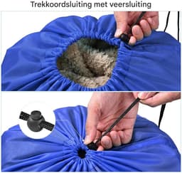 Elkuaie Vuile Waszak - Reis - Groot Vouwbaar Met Koordsluiting Voor Reizen En Dagelijks Gebruik - 2 Stuks - Blauw — thumbnail 4