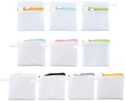 Allecto - Waszakjes - Mini - Net - Ondergoed - Sokken - Accessoires - Wassen - Opbergen - Wit - Set van 10 — thumbnail 1