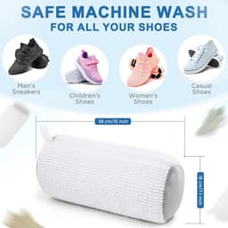 Schoenentas voor Wasmachine - 2 Stuks - Premium Wit - Sneaker Mesh Waszak - Herbruikbare Schoenenwaszak - Verborgen Rits - Vezels Schoenenwaszak voor Sneakers - Wasaccessoires — thumbnail 3
