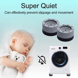 4 Stuks Wasmachinevoetjes - Universele antivibratiepads voor wasmachines - Trillingsdempers Wasmachine - Antislip rubberen pads - Wasmachine Voeten - Stabilisatorvoet - Geluidsdemper Wasmachine - Voor wasmachines, drogers en meubels — thumbnail 2