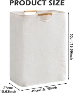 Dailygoods- Wasmand 60 Liter - Opvouwbaar - Beige - Multifunctioneel — thumbnail 3