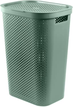 Curver Infinity Recycled Dots Wasmand met deksel - 60L - Groen — thumbnail 1