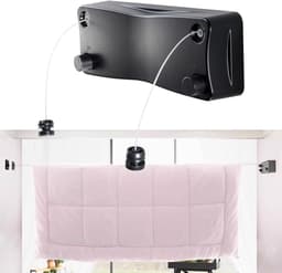 Heavy Duty Stainless Steel Retractable Clothesline 2 x 5.2m - Double Outdoor Indoor Wall Mounted Drying Line for Bathroom Balcony — thumbnail 1