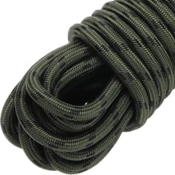 Diamantgevlochten Polypropyleen/Nylon Touw - 15 m - Hoge Sterkte - Voor Binnen en Buiten - Camping Boot Kledinglijn 6 mm - Legergroen/Zwart — thumbnail 4