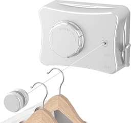 Uittrekbare waslijn - 51 m - Wandmontage - Opslaggewicht 20 kg - Voorkomt doorhangen (wit) — thumbnail 1