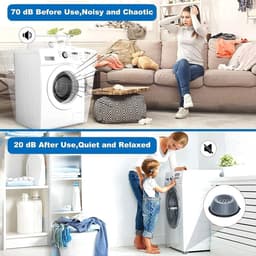 4-delige set - Wasmachine en droger - Anti-vibratie pads - Schok- en geluidsreductie - Wasmachine ondersteuning - Voorkomt beweging - Schudden - Lopen - Universele maat — thumbnail 4