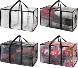 ClearSpace Oversized Verhuistassen of Opbergtas, Grote Verhuisdozen met Rugzakriemen, Ritsen en Handvatten, Stevige Verhuistassen, Studentenhuis, — thumbnail 1