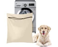 Waszakken voor huisdieren - Waszakken van twill polyester - Grote waszakken met rits - Voorkomt dat waszakken verstopt raken door dierenhaar - wasmachine, 70 x80 cm,waszak voor huisdieren voor honden, katten en konijnen (Khaki)- L — afbeelding 1