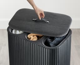 Joseph Joseph Tota Luxe 90L Wasmand Zwart, 3 compartimenten — thumbnail 5