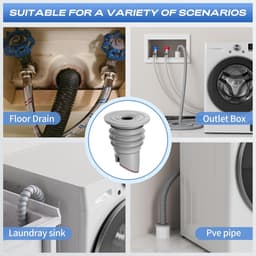Afvoerplug wasmachine - Afvoerplug afdekking vloer - Siliconen afdichting gootsteenafvoer - Afvoerplug wastafel - 1,38" - 1,57" [(45-50mm)] — thumbnail 5