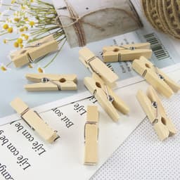 100x miniklemmen - maat 25 mm Miniklemmen Wasknijpers Houten klemmen Gemaakt van echt hout (100x) — thumbnail 5