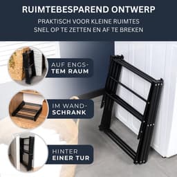 CLGP® Droogmolen met Voet voor Camping & Thuis - Wasrek Staand - Droogrek Inklapbaar - Zwart — thumbnail 2
