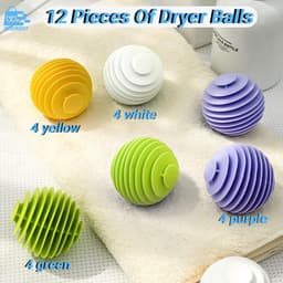 12 stuks Herbruikbare Droogballen voor Wasmachine en Wasdroger - Efficiënte Drogerballen voor Wasmachines en Drogers — thumbnail 3