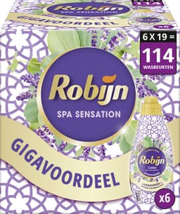 Robijn - Vloeibaar Wasmiddel -Klein & Krachtig- Spa Sensation - Voordeelverpakking - 6 flessen - 114 Wasbeurten — thumbnail 1