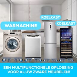Fleau Home Wasmachine Verhoger PRO - Max 500KG - Met Wielen - Verstelbaar - Droger, Koelkast Kast - Meubelroller - Stapelkit - Opbouwmeubel - Grijs — thumbnail 4