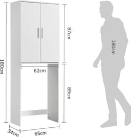 mokebo wasmachine kast 'Der Saubermann' opbouw voor wasmachine in wit — thumbnail 3